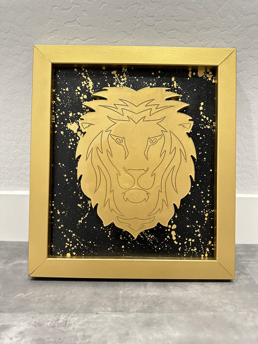 Framed Lion Wall Art